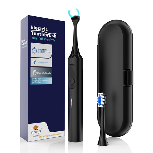 2-in-1 Sonic Electric Toothbrush & Power Flosser Kit - 3 Modes, 31000VPM, IPX7 Waterproof, with Travel Case(black+50pcs dental floss replacement heads)